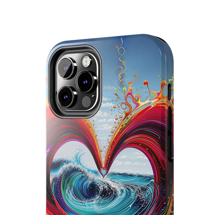 Vibrant Heart Waves - Tough Phone Case - Phone Case - g(0D·IO) - iPhone 13 Mini - -