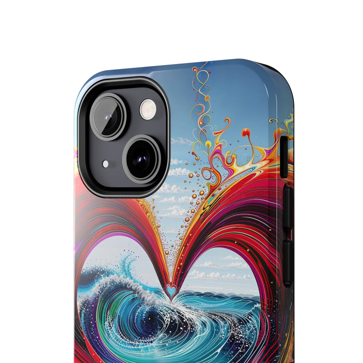 Vibrant Heart Waves - Tough Phone Case - Phone Case - g(0D·IO) - iPhone 13 Mini - -