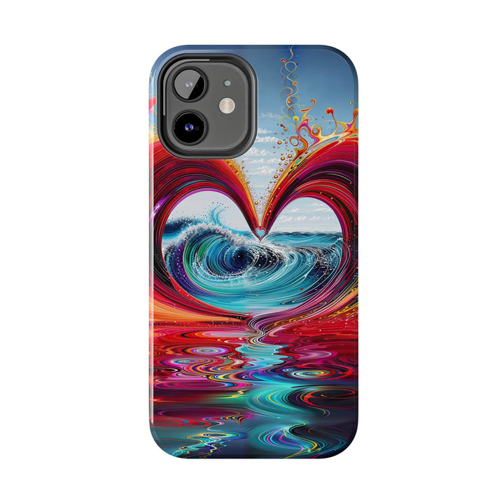 Vibrant Heart Waves - Tough Phone Case - Phone Case - g(0D·IO) - iPhone 13 Mini - -