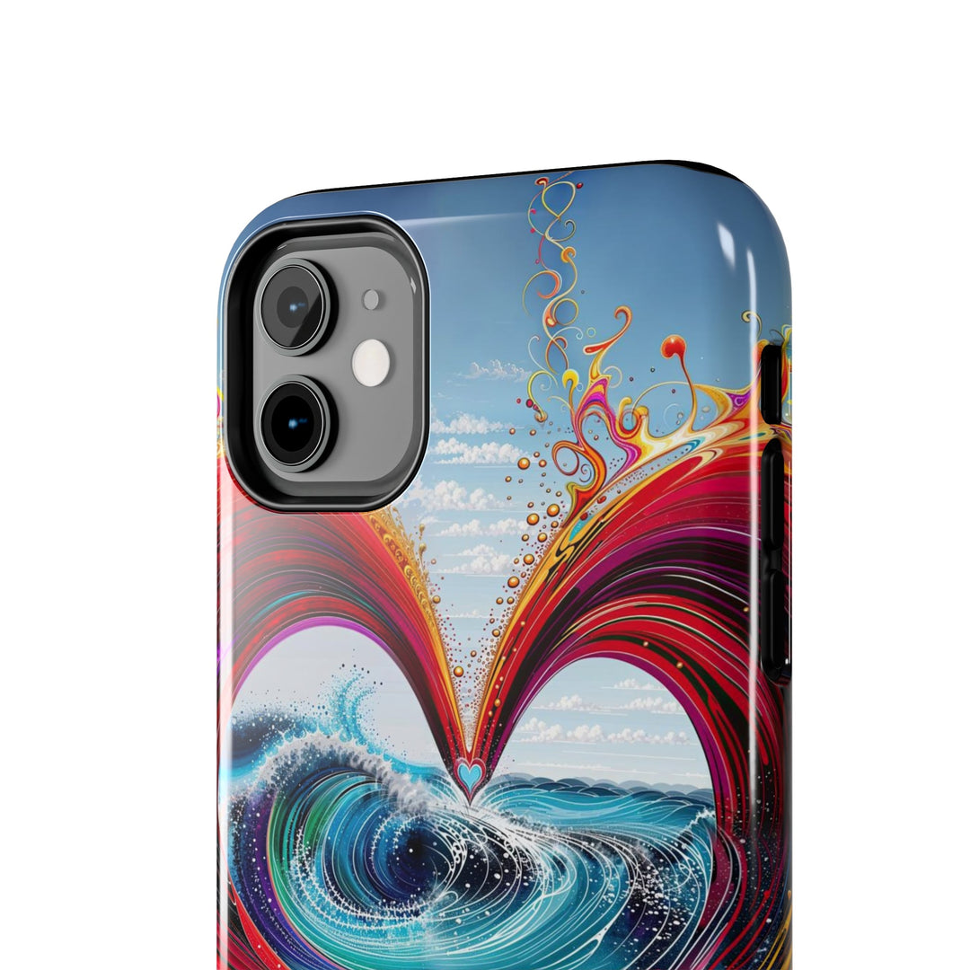 Vibrant Heart Waves - Tough Phone Case - Phone Case - g(0D·IO) - iPhone 13 Mini - -