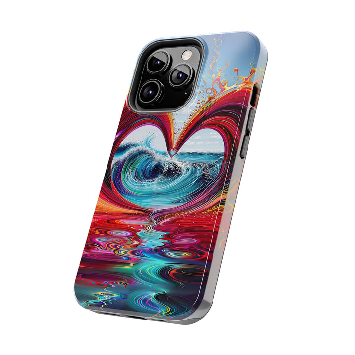 Vibrant Heart Waves - Tough Phone Case - Phone Case - g(0D·IO) - iPhone 13 Mini - -