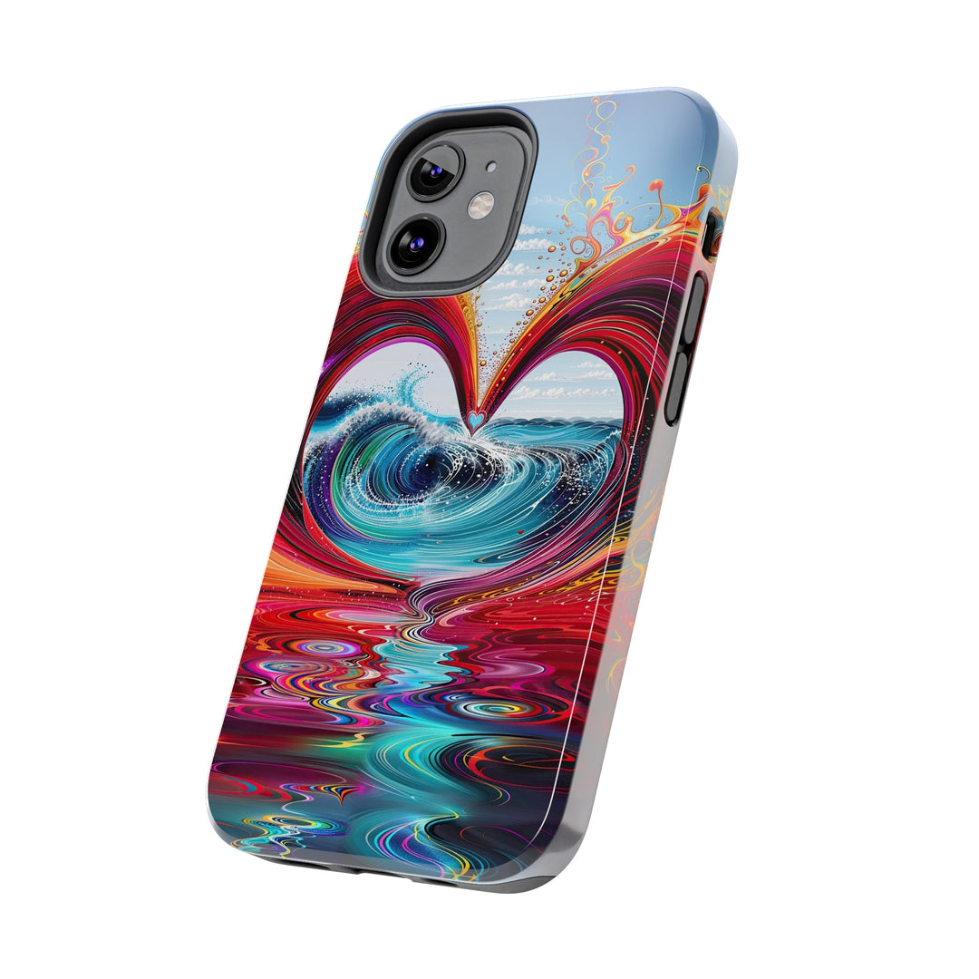 Vibrant Heart Waves - Tough Phone Case - Phone Case - g(0D·IO) - iPhone 13 Mini - -