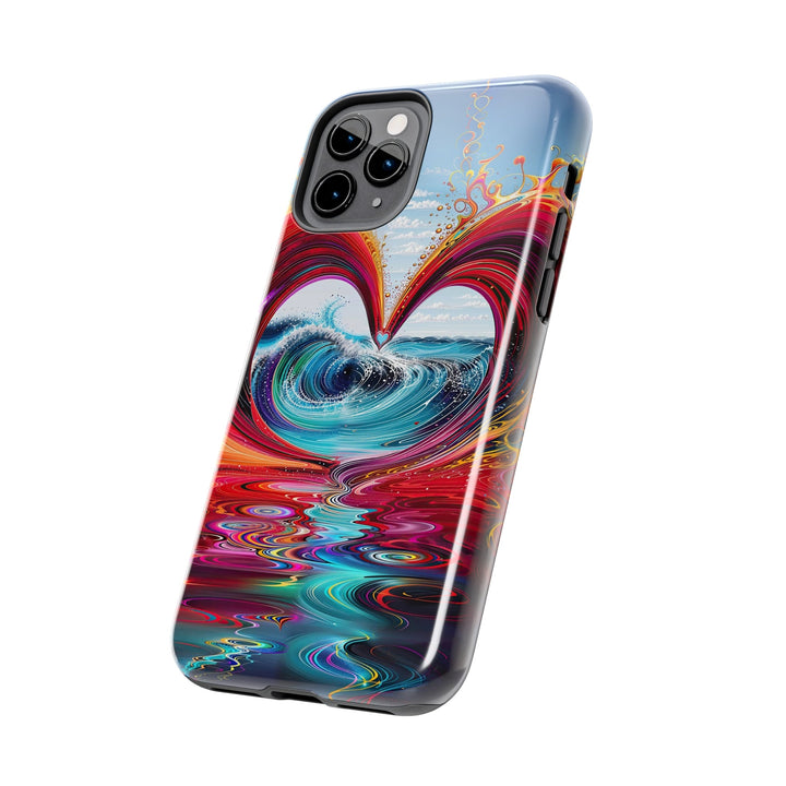 Vibrant Heart Waves - Tough Phone Case - Phone Case - g(0D·IO) - iPhone 13 Mini - -