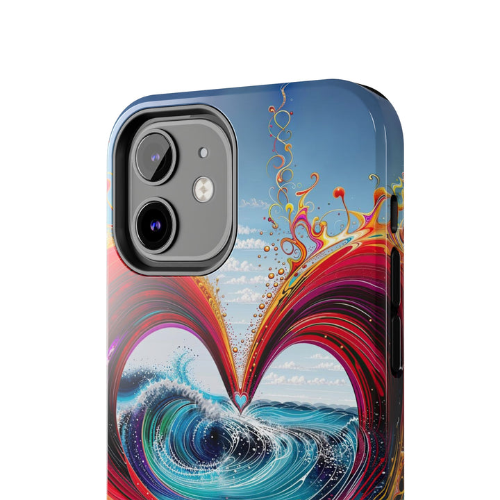 Vibrant Heart Waves - Tough Phone Case - Phone Case - g(0D·IO) - iPhone 13 Mini - -