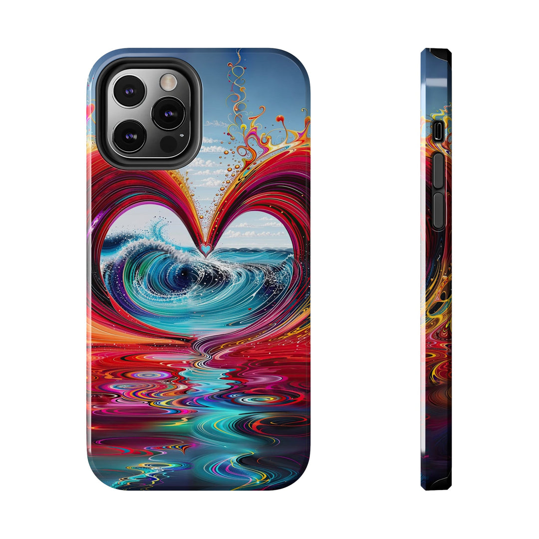 Vibrant Heart Waves - Tough Phone Case - Phone Case - g(0D·IO) - iPhone 12 Pro - -