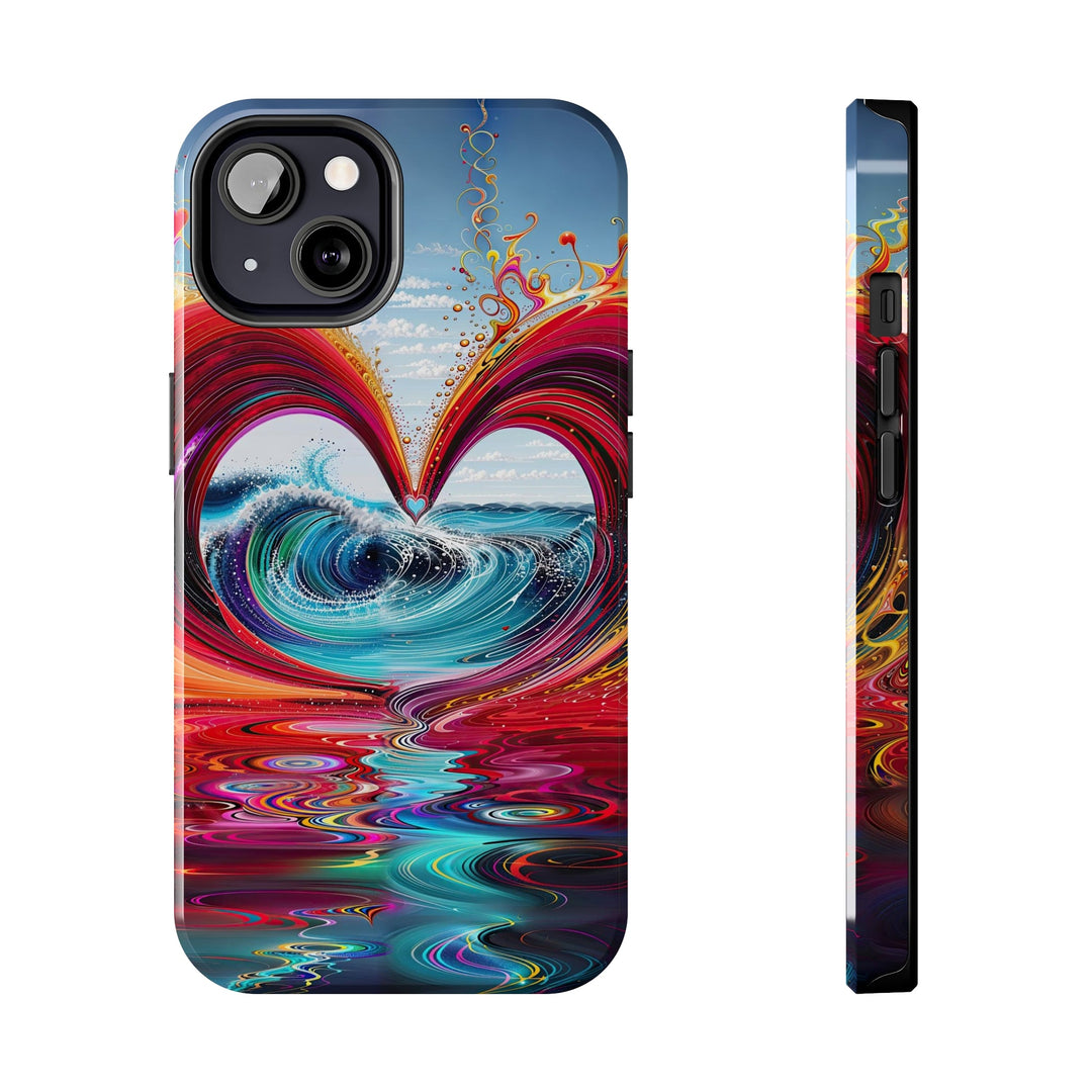 Vibrant Heart Waves - Tough Phone Case - Phone Case - g(0D·IO) - iPhone 13 - -