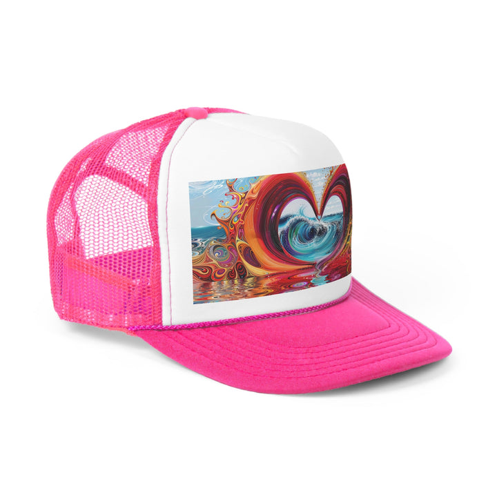 Vibrant Heart Waves - Trucker Hat - Hats - g(0D·IO) - Pink - One size -