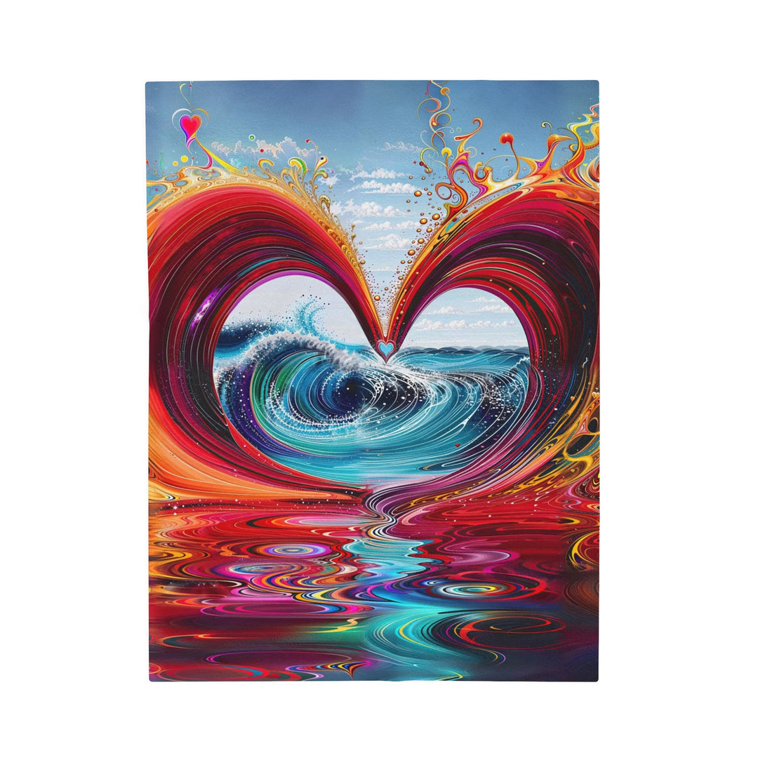 Vibrant Heart Waves - Velveteen Plush Blanket - All Over Prints - g(0D·IO) - 30" × 40" - -