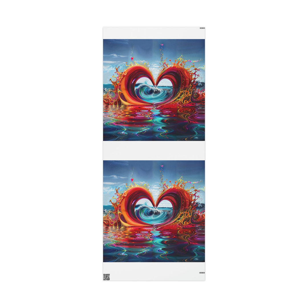 Vibrant Heart Waves - Wrapping Paper - Home Decor - g(0D·IO) - 30'' x 72'' - Matte -