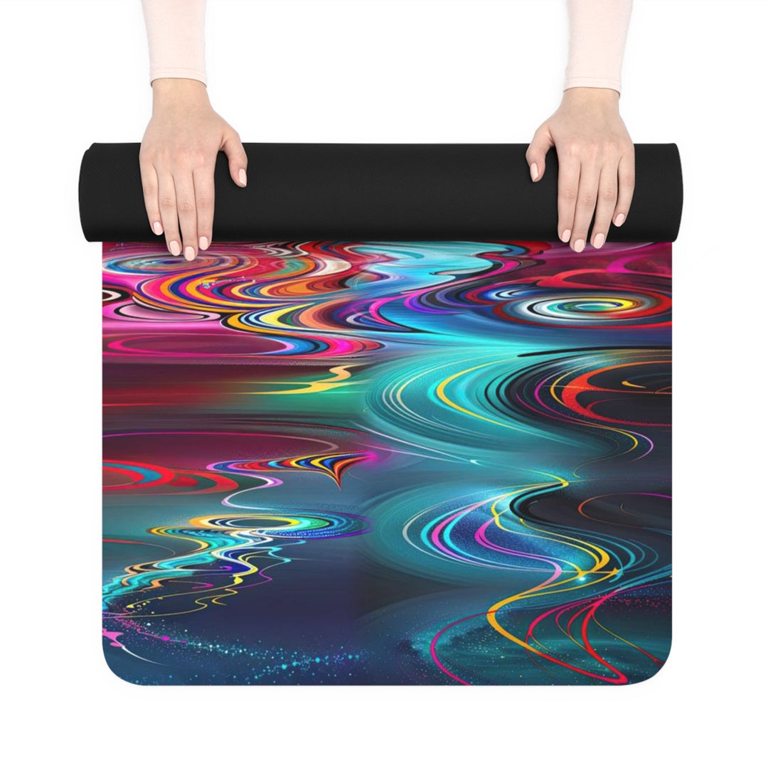 Vibrant Heart Waves - Yoga Mat - Home Decor - g(0D·IO) - 24” x 68” - -