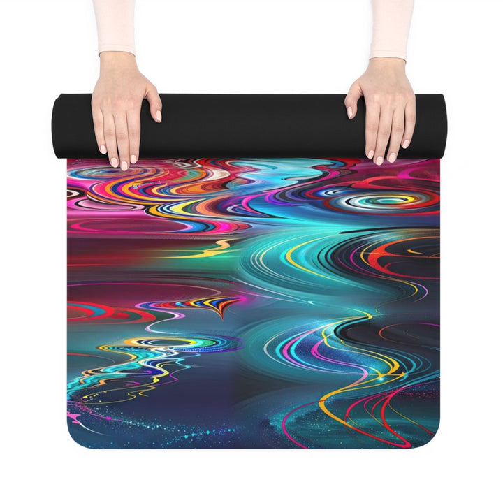 Vibrant Heart Waves - Yoga Mat - Home Decor - g(0D·IO) - 24” x 68” - -