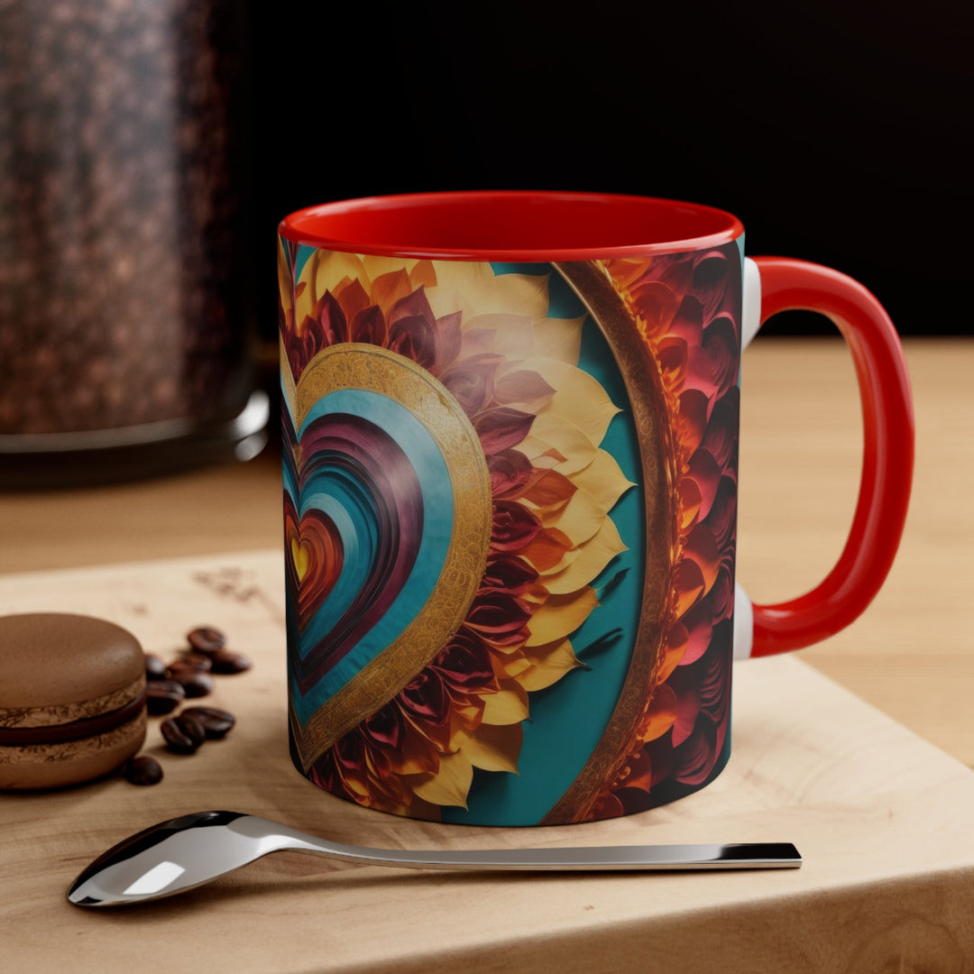 Vibrant Layered Heart - Accent Coffee Mug - Mug - g(0D·IO) - Pink - 11oz -