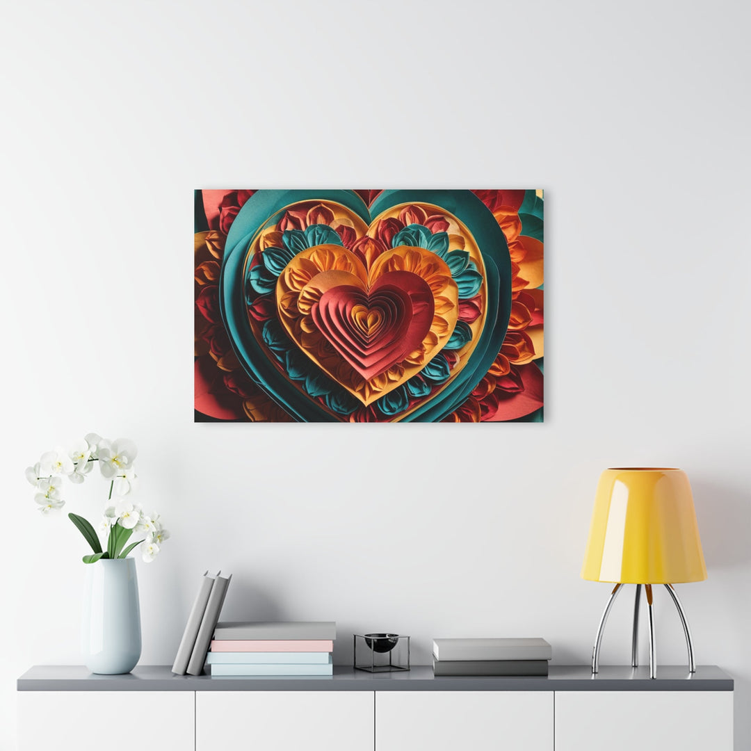 Vibrant Layered Heart - Acrylic Prints (French Cleat Hanging) - Home Decor - g(0D·IO) - 24" x 36" (Vertical) - 0.25'' -
