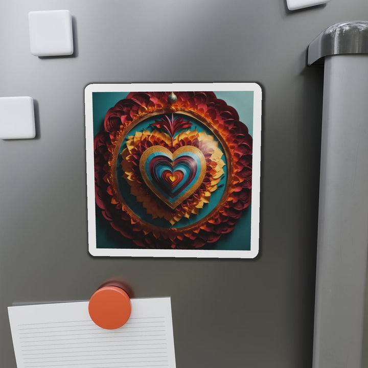 Vibrant Layered Heart - Die-cut Magnet - Home Decor - g(0D·IO) - 6 × 6" - Die-Cut - 1 pc
