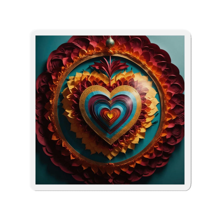 Vibrant Layered Heart - Die-cut Magnet - Home Decor - g(0D·IO) - 6 × 6" - Die-Cut - 1 pc