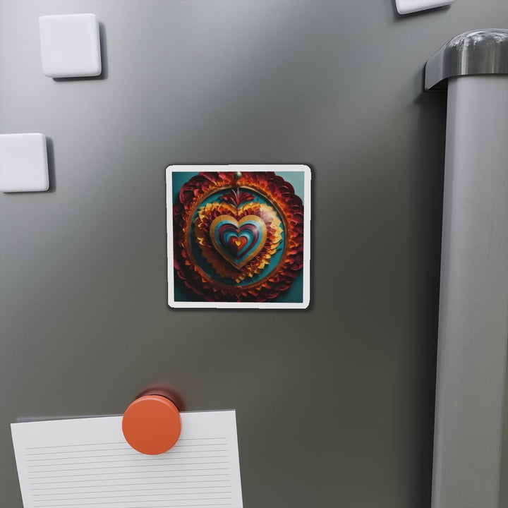 Vibrant Layered Heart - Die-cut Magnet - Home Decor - g(0D·IO) - 6 × 6" - Die-Cut - 1 pc