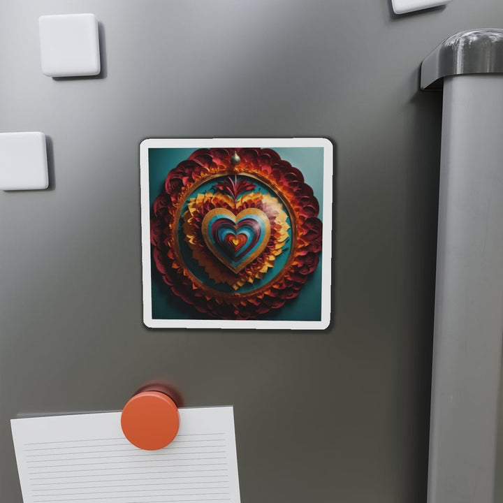 Vibrant Layered Heart - Die-cut Magnet - Home Decor - g(0D·IO) - 6 × 6" - Die-Cut - 1 pc