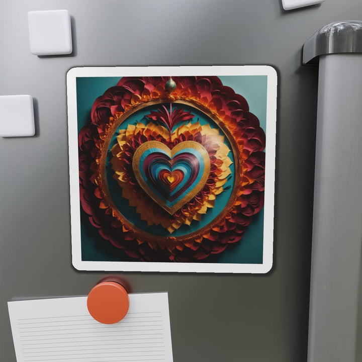 Vibrant Layered Heart - Die-cut Magnet - Home Decor - g(0D·IO) - 6 × 6" - Die-Cut - 1 pc