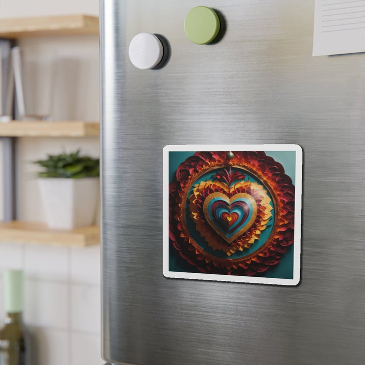 Vibrant Layered Heart - Die-cut Magnet - Home Decor - g(0D·IO) - 6 × 6" - Die-Cut - 1 pc
