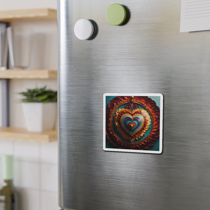 Vibrant Layered Heart - Die-cut Magnet - Home Decor - g(0D·IO) - 6 × 6" - Die-Cut - 1 pc