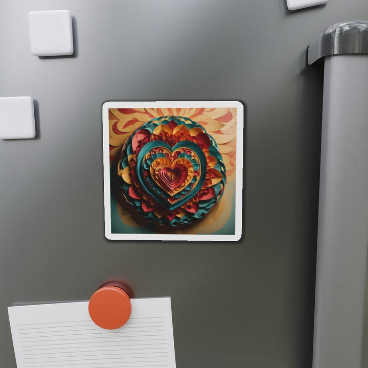 Vibrant Layered Heart - Die-cut Magnet - Home Decor - g(0D·IO) - 6 × 6" - Die-Cut - 1 pc