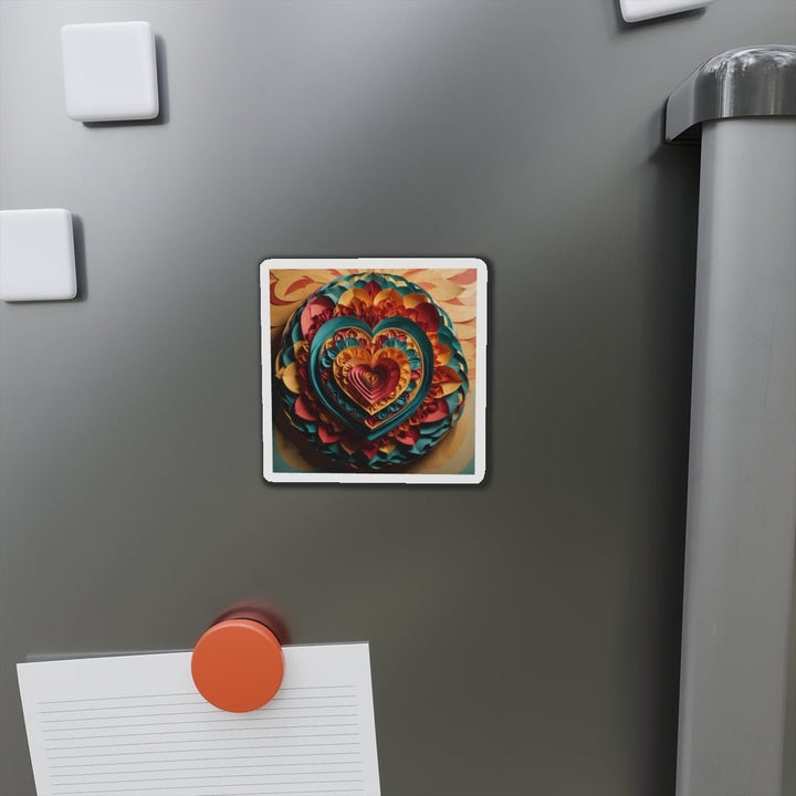 Vibrant Layered Heart - Die-cut Magnet - Home Decor - g(0D·IO) - 6 × 6" - Die-Cut - 1 pc