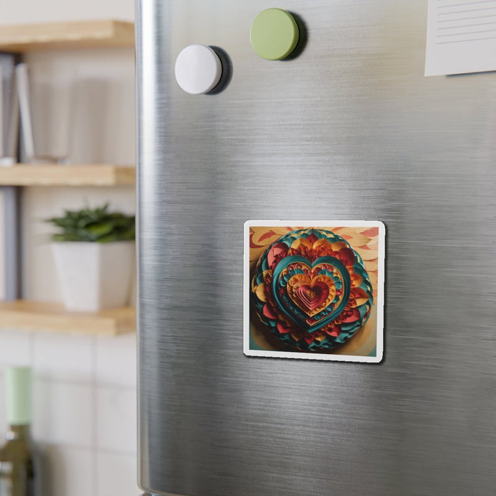 Vibrant Layered Heart - Die-cut Magnet - Home Decor - g(0D·IO) - 6 × 6" - Die-Cut - 1 pc