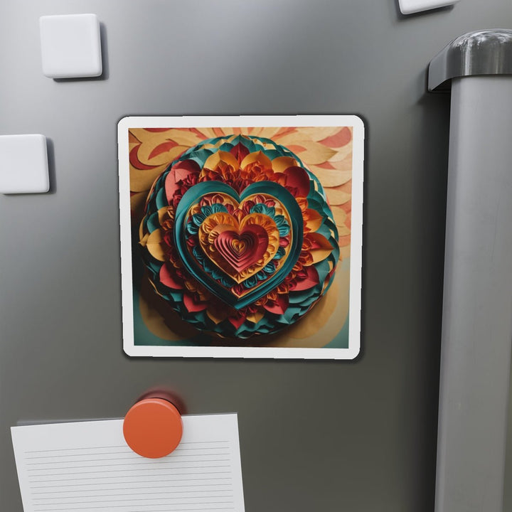 Vibrant Layered Heart - Die-cut Magnet - Home Decor - g(0D·IO) - 6 × 6" - Die-Cut - 1 pc