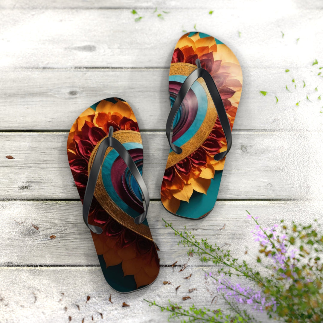 Vibrant Layered Heart - Flip Flops - Shoes - g(0D·IO) - XL - Black sole -