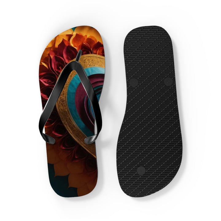 Vibrant Layered Heart - Flip Flops - Shoes - g(0D·IO) - XL - Black sole -