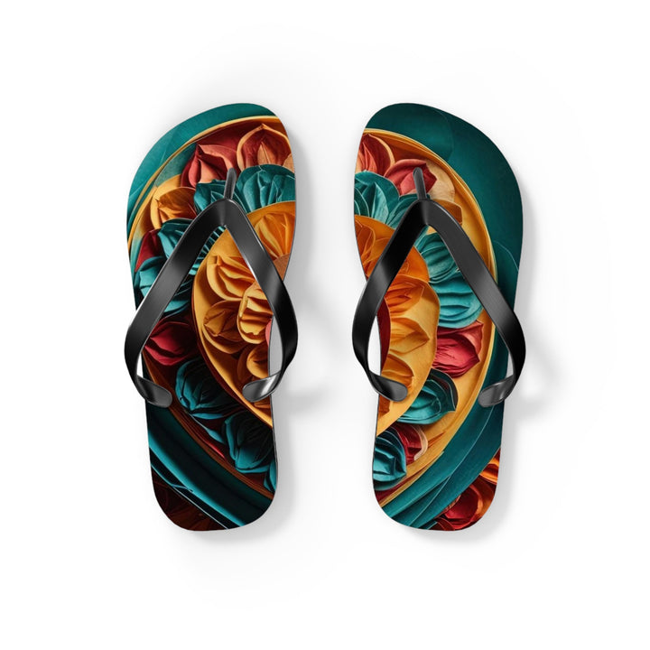 Vibrant Layered Heart - Flip Flops - Shoes - g(0D·IO) - S - Black sole -