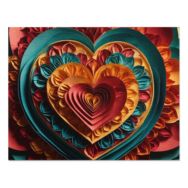 Vibrant Layered Heart - Jigsaw Puzzle (100, 252, 500, 1000 pieces) - Puzzle - g(0D·IO) - 14" × 11" (252 pcs) - -