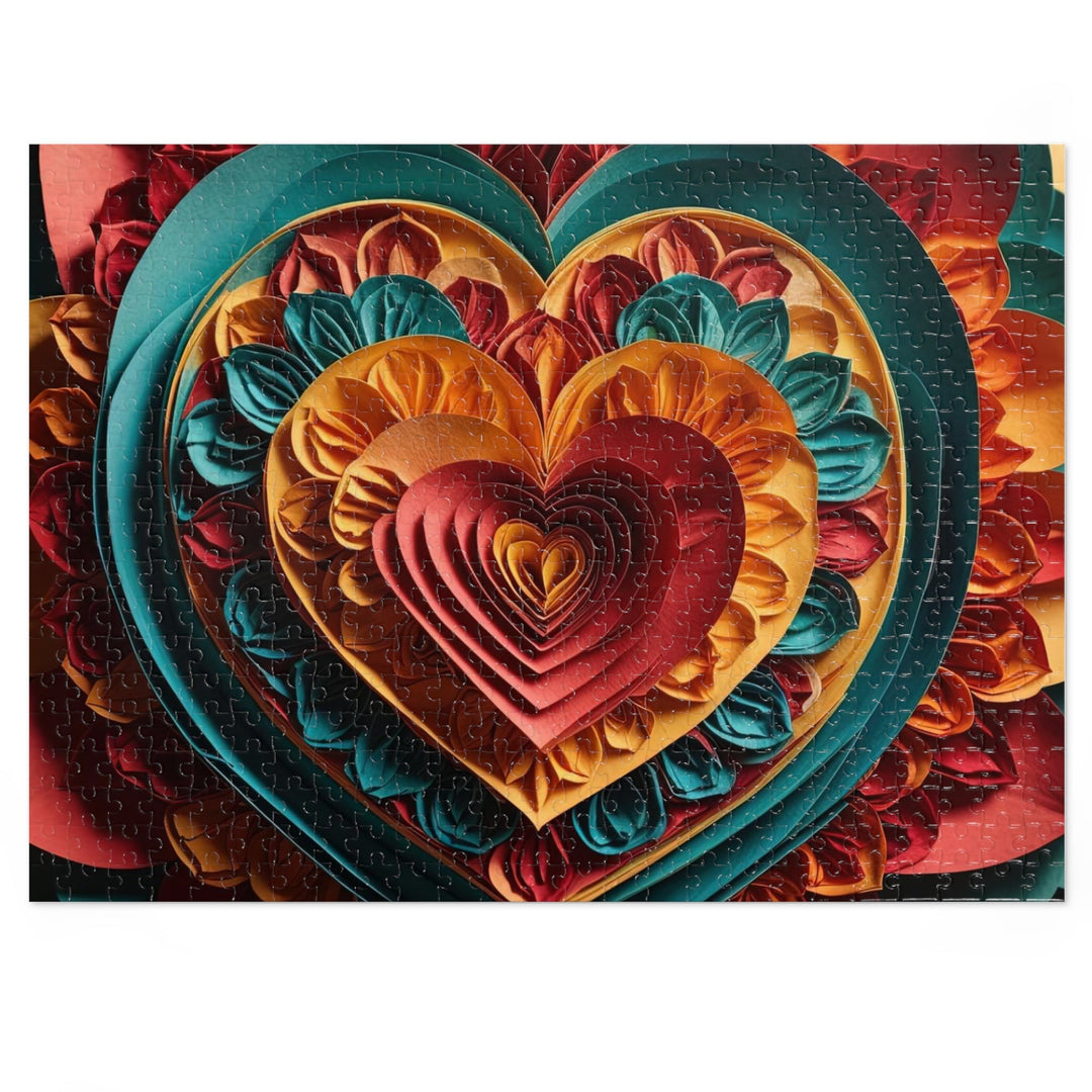 Vibrant Layered Heart - Jigsaw Puzzle (100, 252, 500, 1000 pieces) - Puzzle - g(0D·IO) - 20.5" × 15" (500 pcs) - -