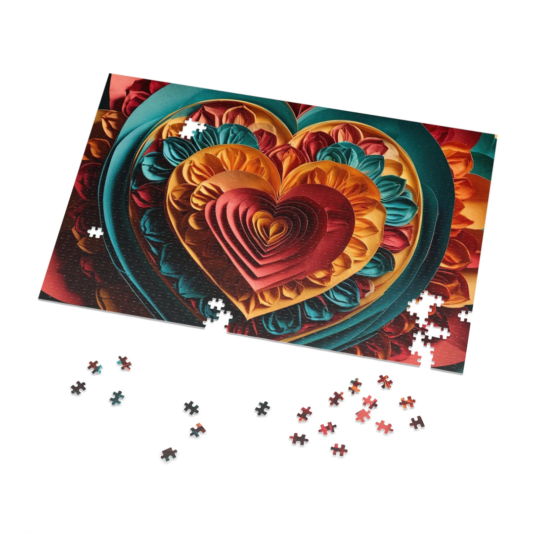 Vibrant Layered Heart - Jigsaw Puzzle (100, 252, 500, 1000 pieces) - Puzzle - g(0D·IO) - 29.25" × 19.75" (1000 pcs) - -