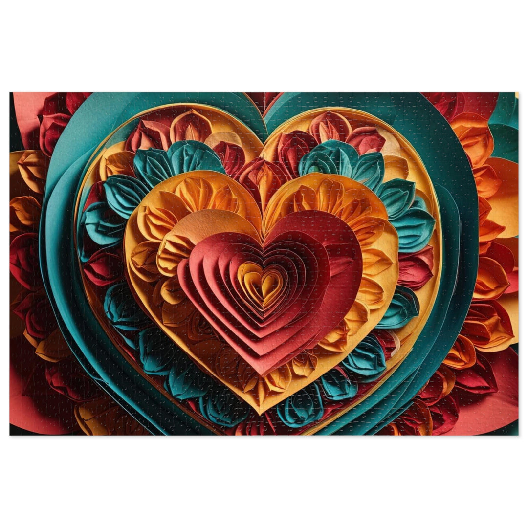 Vibrant Layered Heart - Jigsaw Puzzle (100, 252, 500, 1000 pieces) - Puzzle - g(0D·IO) - 29.25" × 19.75" (1000 pcs) - -