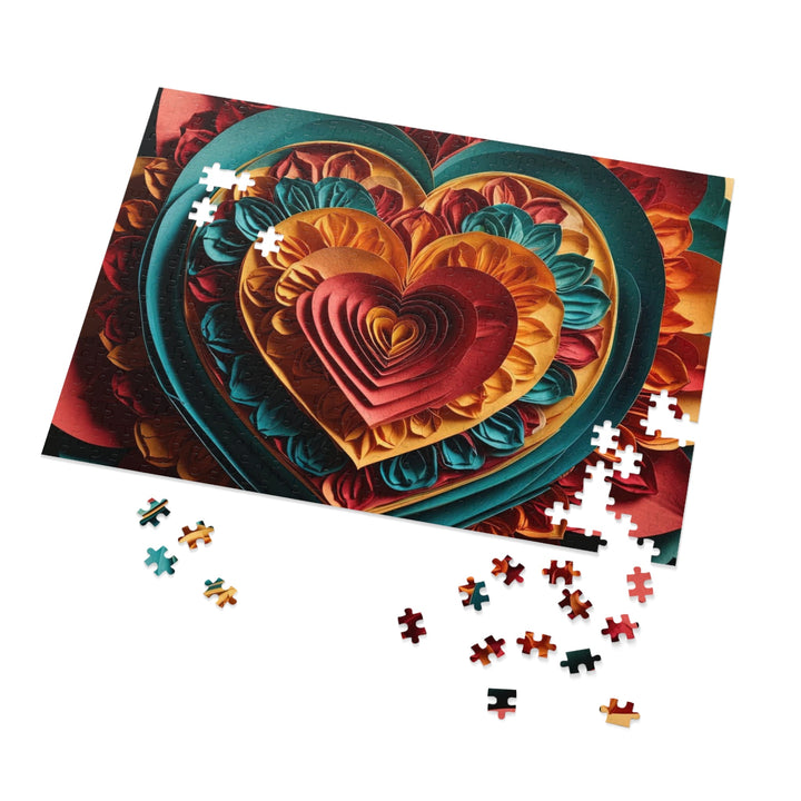 Vibrant Layered Heart - Jigsaw Puzzle (100, 252, 500, 1000 pieces) - Puzzle - g(0D·IO) - 29.25" × 19.75" (1000 pcs) - -