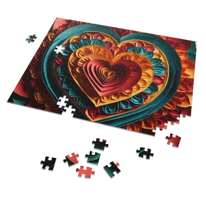 Vibrant Layered Heart - Jigsaw Puzzle (100, 252, 500, 1000 pieces) - Puzzle - g(0D·IO) - 29.25" × 19.75" (1000 pcs) - -