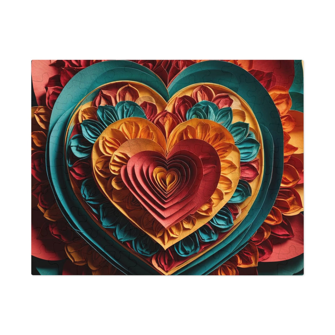 Vibrant Layered Heart - Jigsaw Puzzle (100, 252, 500, 1000 pieces) - Puzzle - g(0D·IO) - 9.6" × 8" (110 pcs) - -