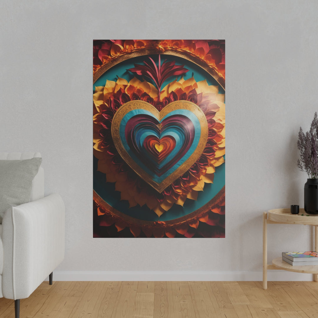 Vibrant Layered Heart - Matte Canvas - Canvas - g(0D·IO) - 32" x 32" (Square) - 0.75'' -