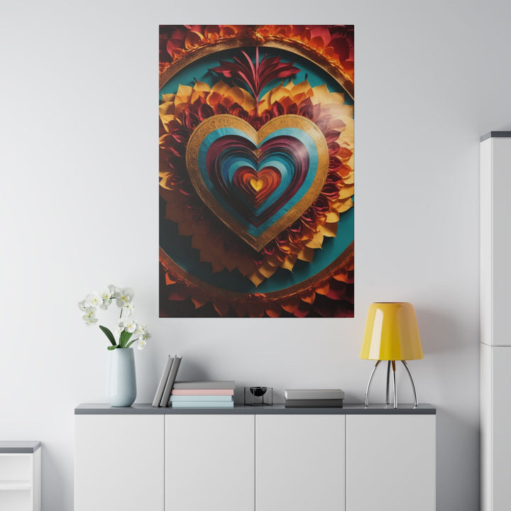 Vibrant Layered Heart - Matte Canvas - Canvas - g(0D·IO) - 32" x 32" (Square) - 0.75'' -