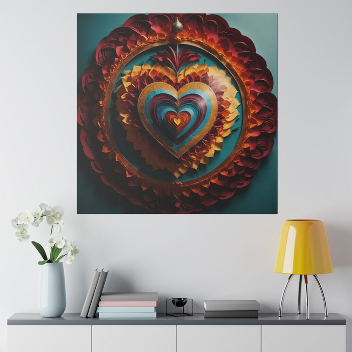 Vibrant Layered Heart - Matte Canvas - Canvas - g(0D·IO) - 32" x 32" (Square) - 0.75'' -