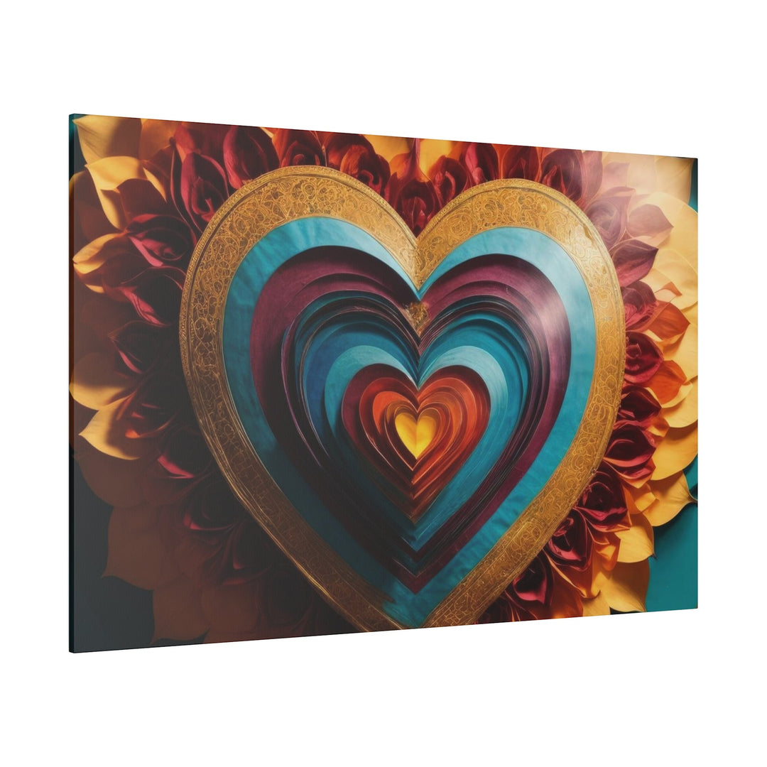 Vibrant Layered Heart - Matte Canvas - Canvas - g(0D·IO) - 32" x 32" (Square) - 0.75'' -