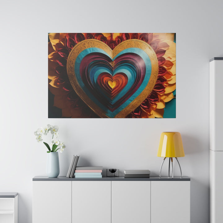 Vibrant Layered Heart - Matte Canvas - Canvas - g(0D·IO) - 32" x 32" (Square) - 0.75'' -