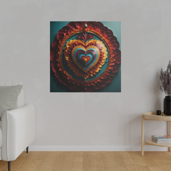 Vibrant Layered Heart - Matte Canvas - Canvas - g(0D·IO) - 32" x 32" (Square) - 0.75'' -