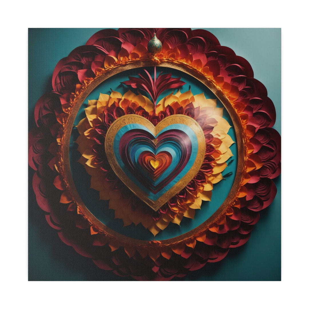 Vibrant Layered Heart - Matte Canvas - Canvas - g(0D·IO) - 32" x 32" (Square) - 0.75'' -