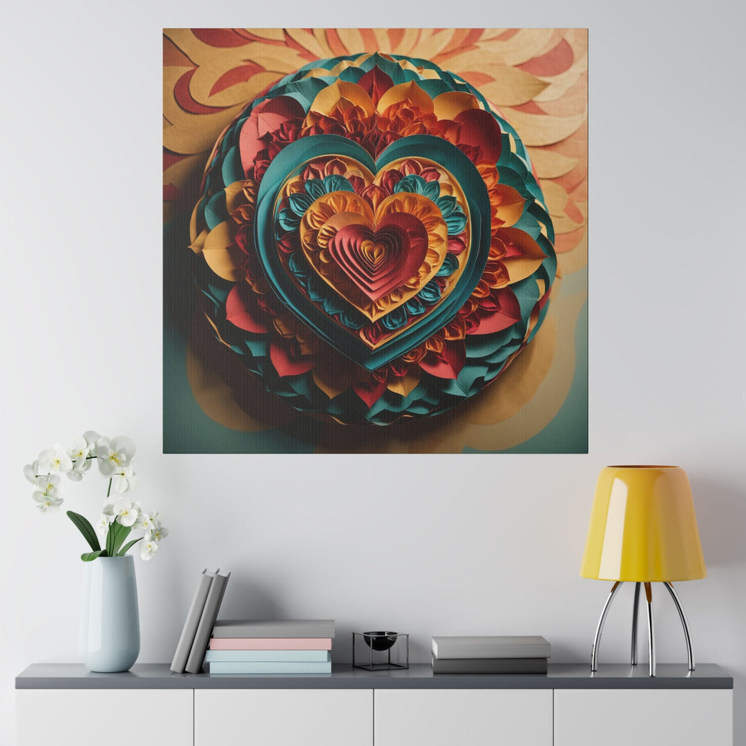 Vibrant Layered Heart - Matte Canvas - Canvas - g(0D·IO) - 32" x 32" (Square) - 0.75'' -