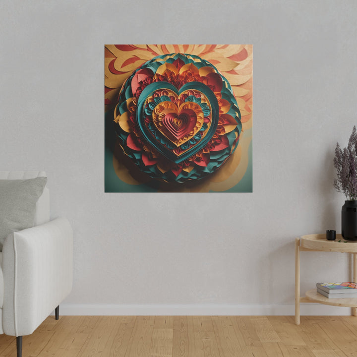 Vibrant Layered Heart - Matte Canvas - Canvas - g(0D·IO) - 32" x 32" (Square) - 0.75'' -