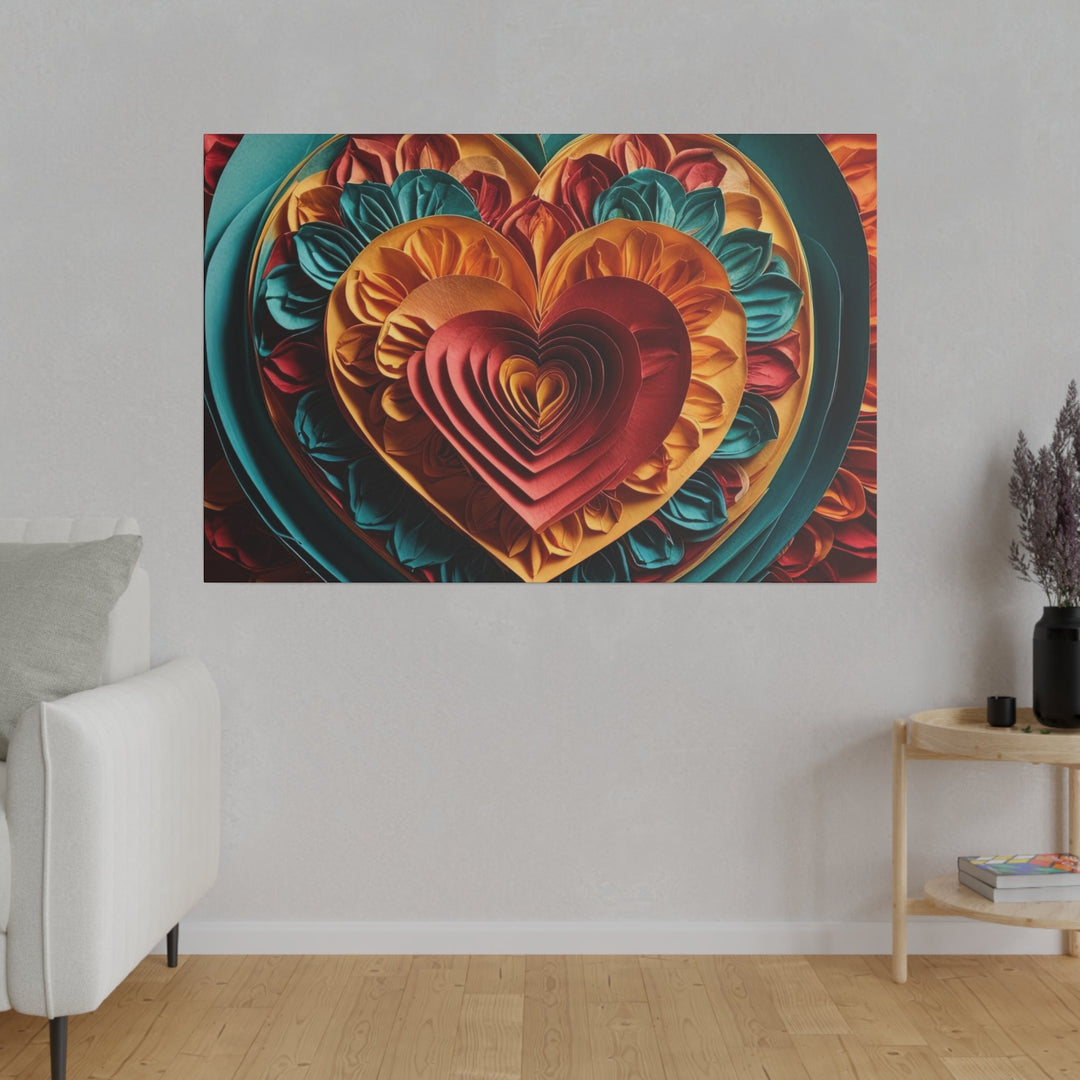 Vibrant Layered Heart - Matte Canvas - Canvas - g(0D·IO) - 32" x 32" (Square) - 0.75'' -