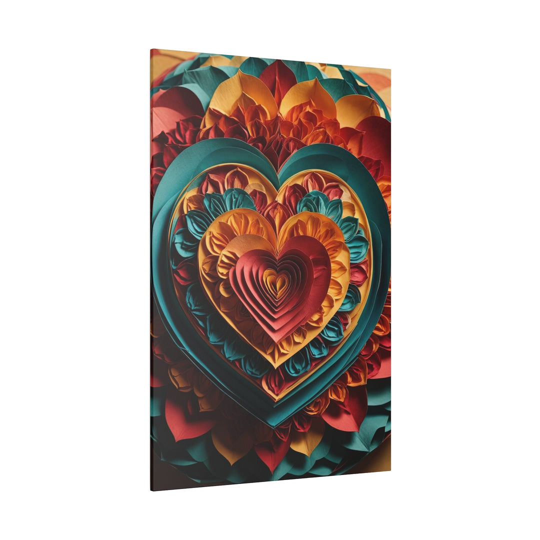 Vibrant Layered Heart - Matte Canvas - Canvas - g(0D·IO) - 32" x 32" (Square) - 0.75'' -