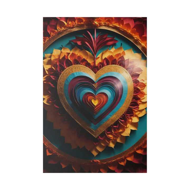 Vibrant Layered Heart - Matte Canvas - Canvas - g(0D·IO) - 32″ x 48″ (Vertical) - 0.75'' -